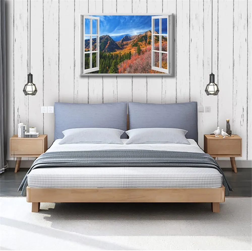 1 Pieces Wall Art Window Mount Timpanogos Alpine Loop Area of Fork Canyon in Utah County US Wall Decorations Canvas Prints Pictures Modern Living Room Bedroom Office Home Decor Artwork 16"Wx24"H