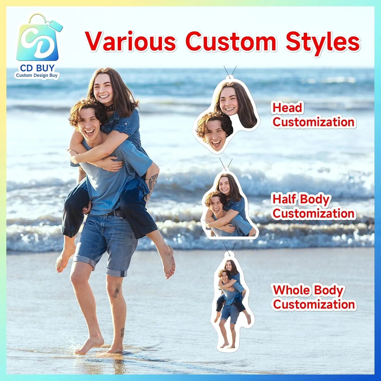 10-1000 Pcs Custom Air Fresheners with Picture - Personalized Photo or Logo Air Freshener, Customized Gifts for Branding Business Events Promotions (A2-Irregular Shape)