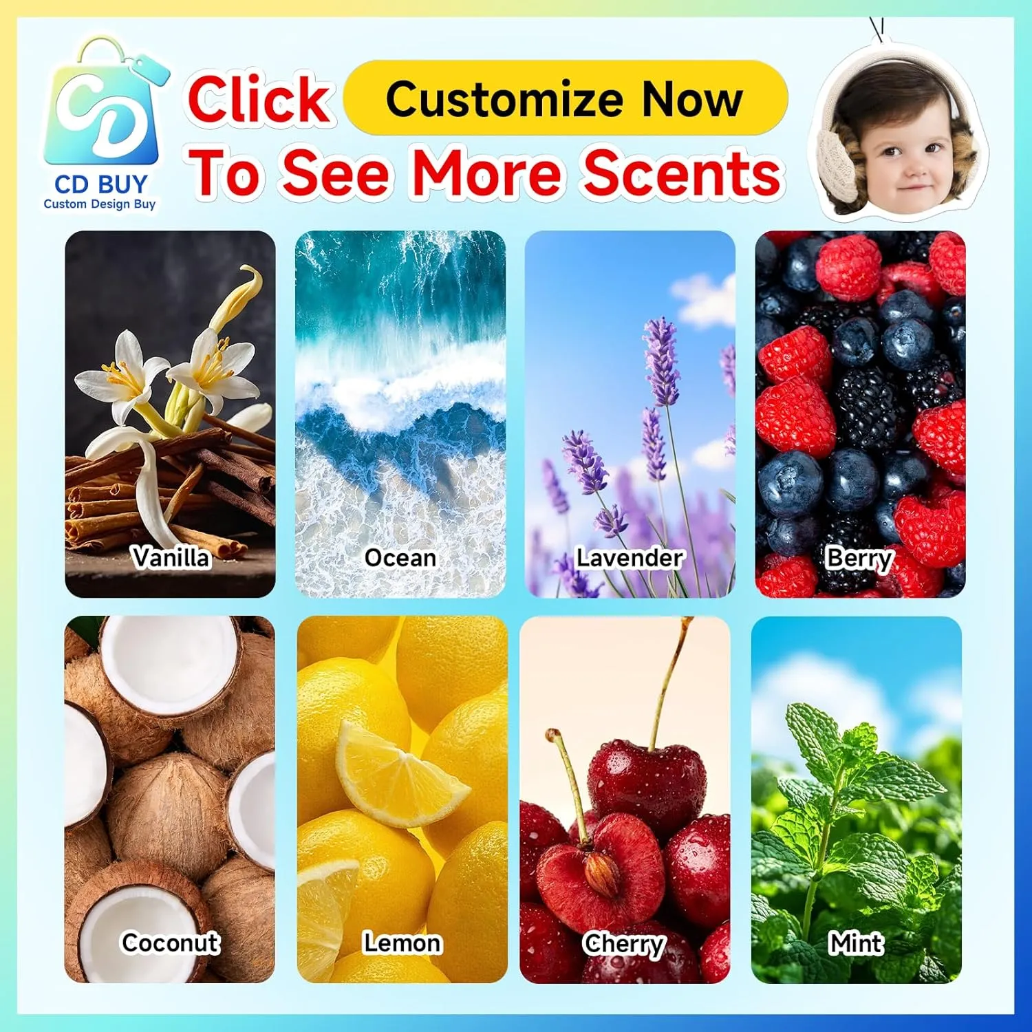 10-1000 Pcs Custom Air Fresheners with Picture - Personalized Photo or Logo Air Freshener, Customized Gifts for Branding Business Events Promotions (A2-Irregular Shape)