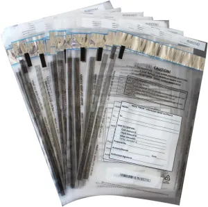 100 Pack Clear FREEZFraud Deposit Bags, Tamper-Evident Bags, Security Bank Pocket, 9 x 12 Inches