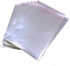 100 Pcs 11" x 14" Self Seal Clear Cellophane Bags Resealable Plastic Apparel Bag Perfect for Packaging Clothing, T-Shirt, Brochure, Prints, Handicraft Gift Bags