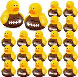 100 Pcs Football Rubber Ducks Floating Bath Toy Football Shower Toy Sports Themed Mini Ducks for Bathtub Party Birthday Decoration