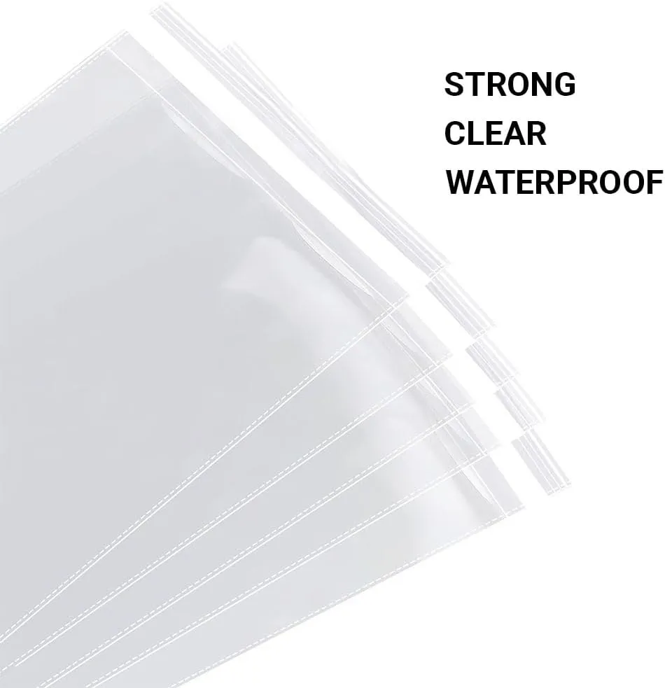 1000 Count 6" x 9", 2 Mil Self Seal Clear Mailer Cellophane Bag - Resealable Plastic Poly Cello Bags for Bakery, Candle, Soap, Cookie Poly Bags