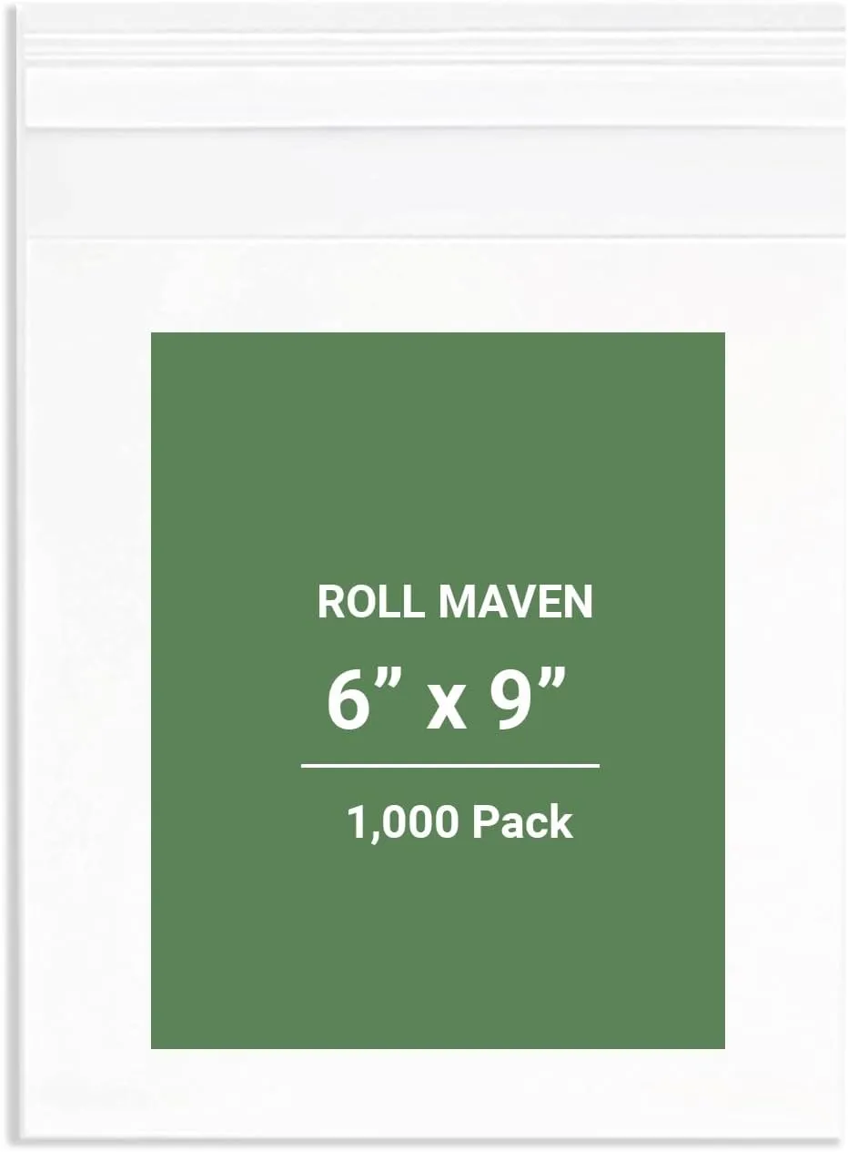 1000 Count 6" x 9", 2 Mil Self Seal Clear Mailer Cellophane Bag - Resealable Plastic Poly Cello Bags for Bakery, Candle, Soap, Cookie Poly Bags