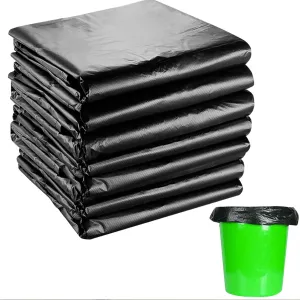 100pcs Black Disposable Clean Garbage Bags Not Leak Bulk Plastic Home Kitchen Office Saving Recycled Trash Bag Outdoor Travel Dinner Hotel Restaurant Room Commercial Use Car Backup Bathroom Toilet