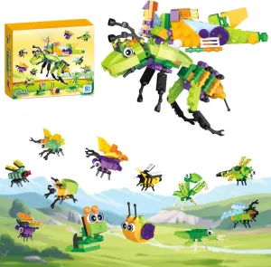 12 Insect Animal Party Favors Mini Building Blocks for Kids, 12 in 1 Bee Building Sets Stem Toys for Classroom Prizes Gift Bag Fillers Easter Birthday Gifts Boys Girls 6-12