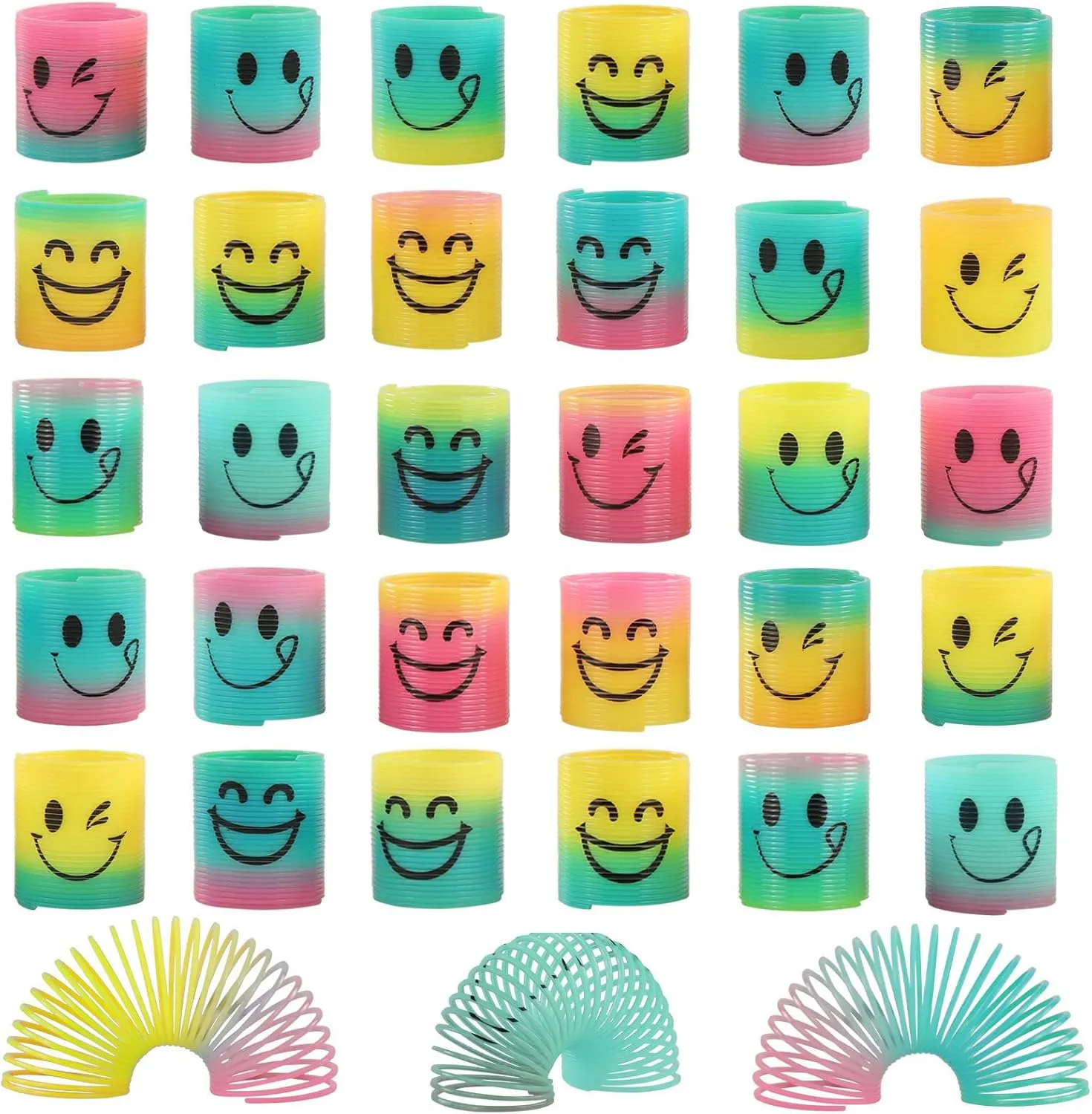 120 Pack Spring Rainbow Magic Fidget Stress Coil Mini Springs Bulk Toys for Party Favor Carnival Prize Birthday Goodie Bag Stuffers for Kids Boys Girls… (120)