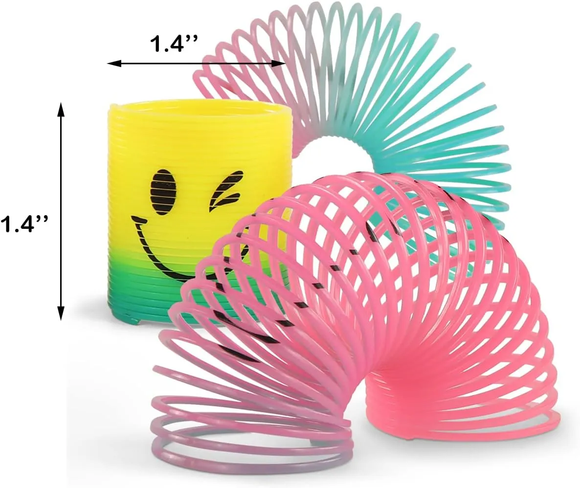 120 Pack Spring Rainbow Magic Fidget Stress Coil Mini Springs Bulk Toys for Party Favor Carnival Prize Birthday Goodie Bag Stuffers for Kids Boys Girls… (120)