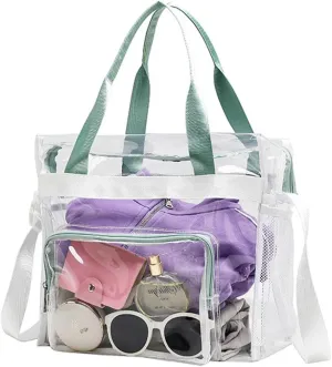 12x6x12 Stadium Bag - Clear Tote with Shoulder Strap, Stadium Approved for Concert, Work, Gym