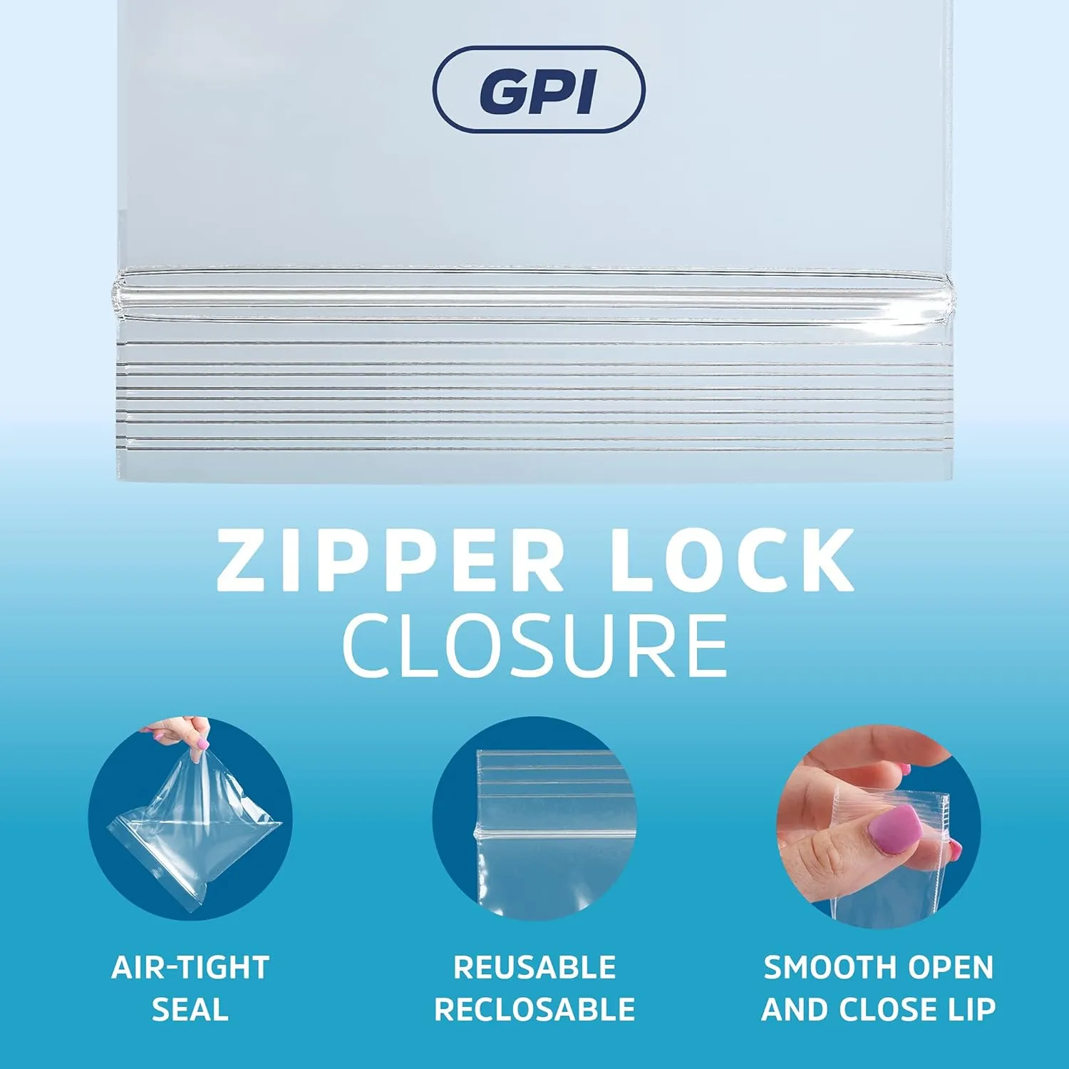 13" X 13" Clear Plastic Reclosable Zip bags, 500 Count, Large Bulk 2 Mil Thick Strong & Durable Poly Baggies with Resealable Zip Top Lock for Scrapbook, Travel, Storage, Packaging & Shipping-GPI