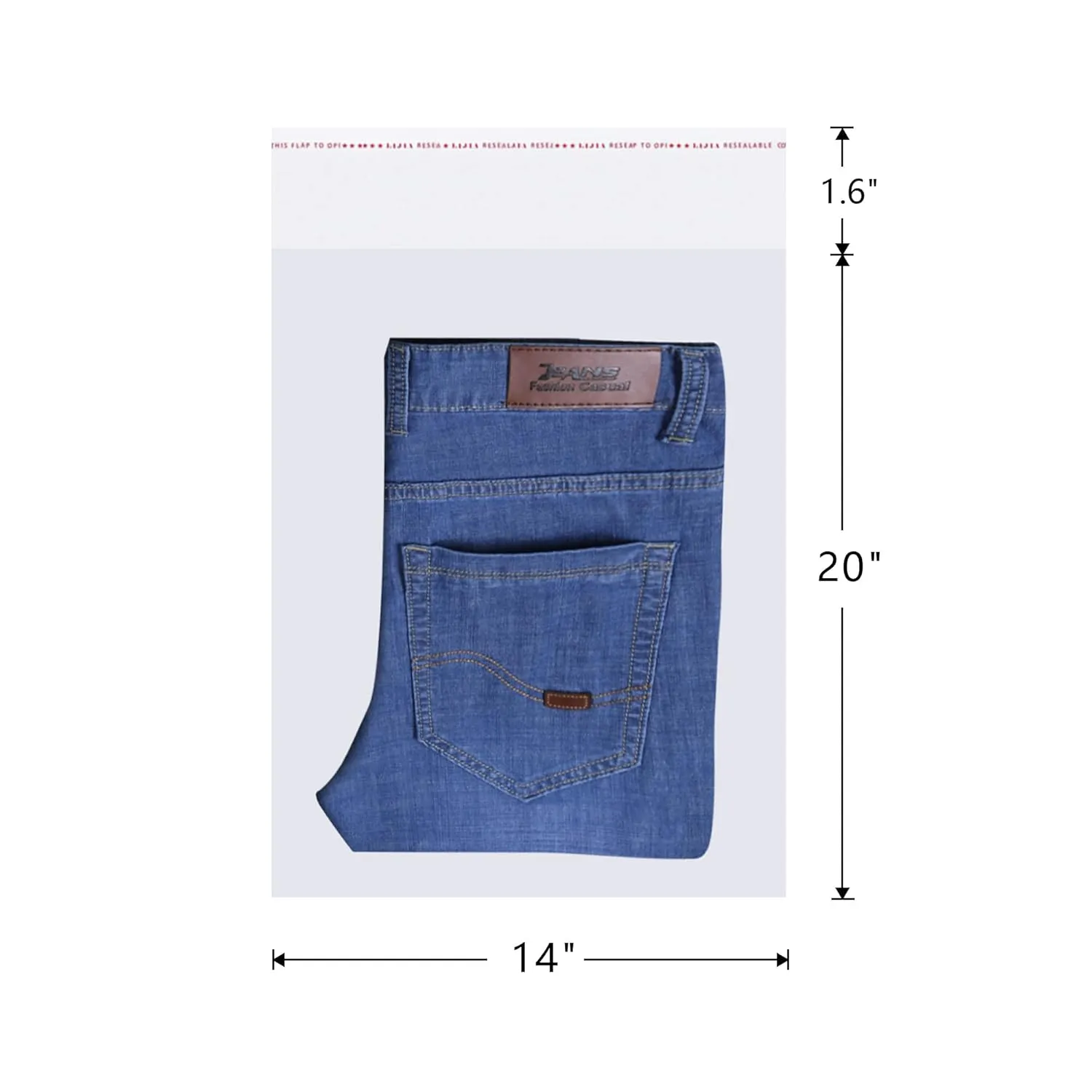 14" x 20" Clear Poly Bags 100pcs Plastic Cellophane Bags Self Adhesive Cello Bags 1 Mil for Clothing T-Shirt Gifts