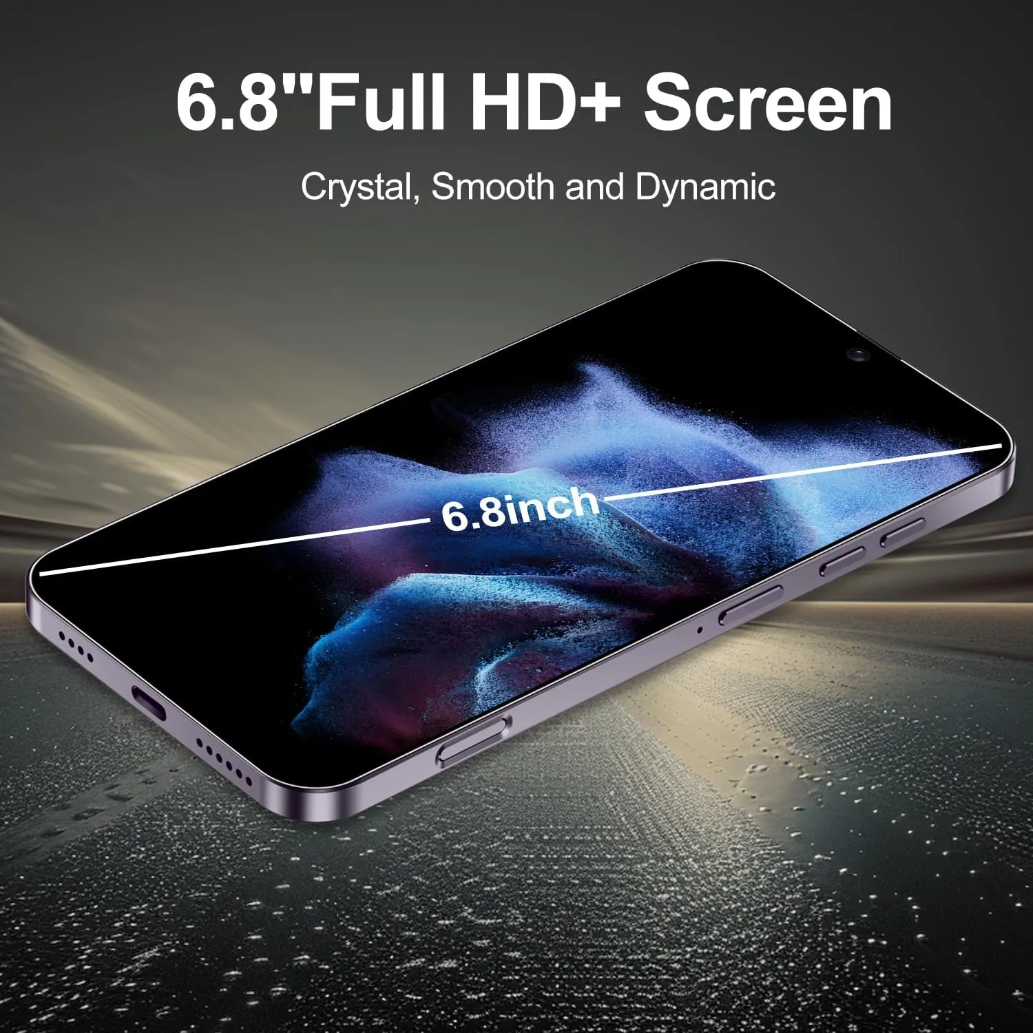 15 PROMAX5G Unlocked Smartphone,12GB 512GB Fully Cell Phone for Android 14, 6.8" Unlocked Cell Phone, 6800mAh, 48MP 108MP Dual Camera/Dual SIM/Fingerprint Lock/Face (Purple)