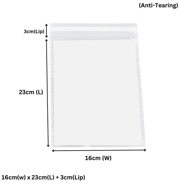 160 x 230mm   30mm OPP Cellophane Resealable Plastic Bags- Get The Best Clear Plastic Poly Bags