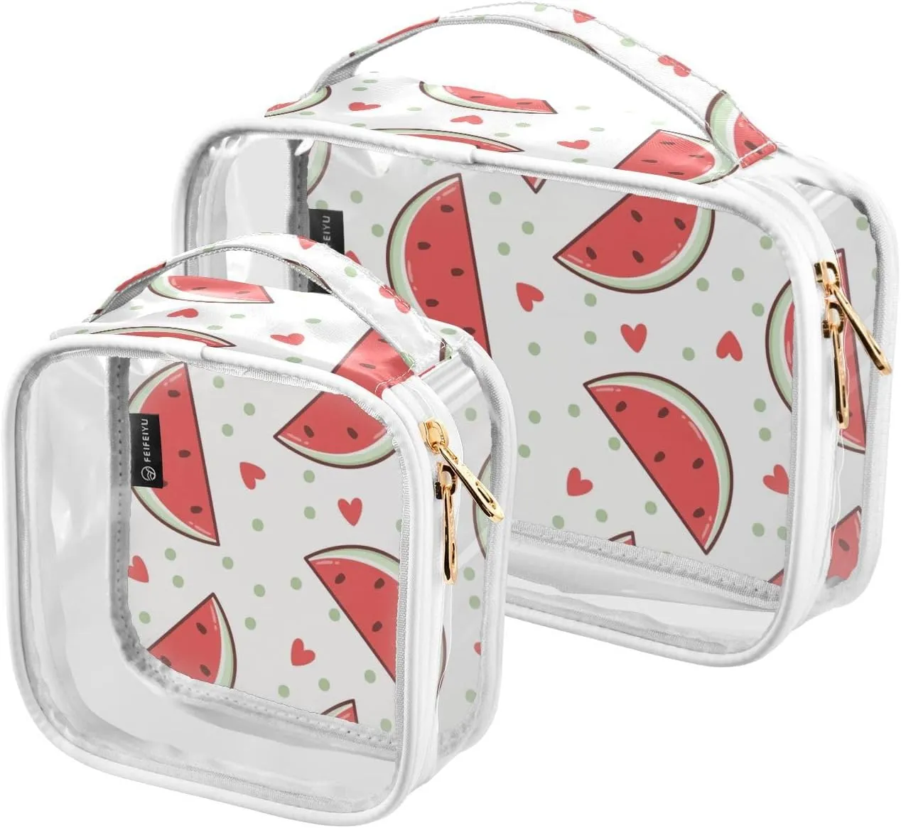 2 Pack Toiletry Bag Clear Toiletry Bags Fit Carry-on Travel Essential Clear Travel Bags for Toiletries Cantaloupe