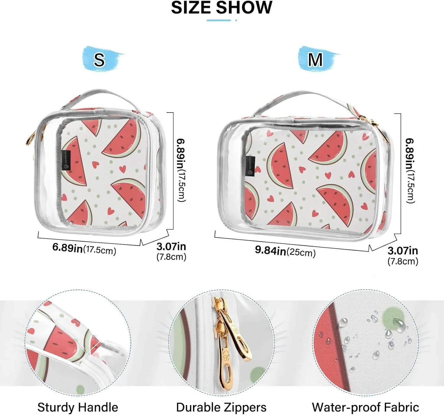 2 Pack Toiletry Bag Clear Toiletry Bags Fit Carry-on Travel Essential Clear Travel Bags for Toiletries Cantaloupe