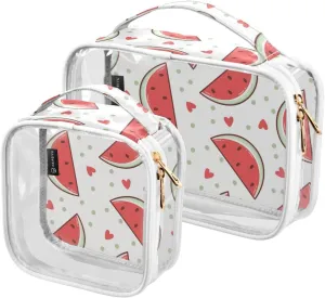 2 Pack Toiletry Bag Clear Toiletry Bags Fit Carry-on Travel Essential Clear Travel Bags for Toiletries Cantaloupe