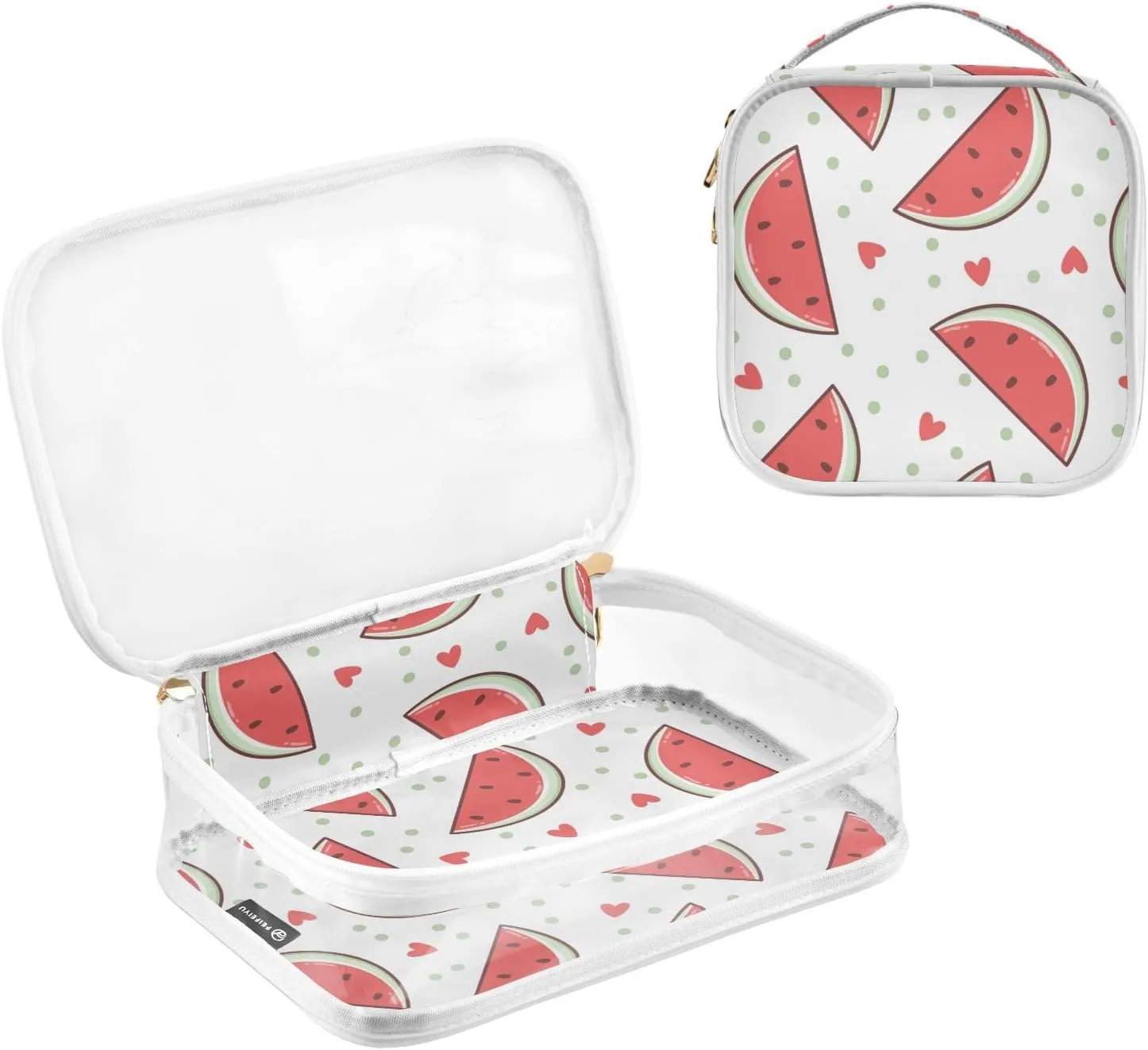 2 Pack Toiletry Bag Clear Toiletry Bags Fit Carry-on Travel Essential Clear Travel Bags for Toiletries Cantaloupe