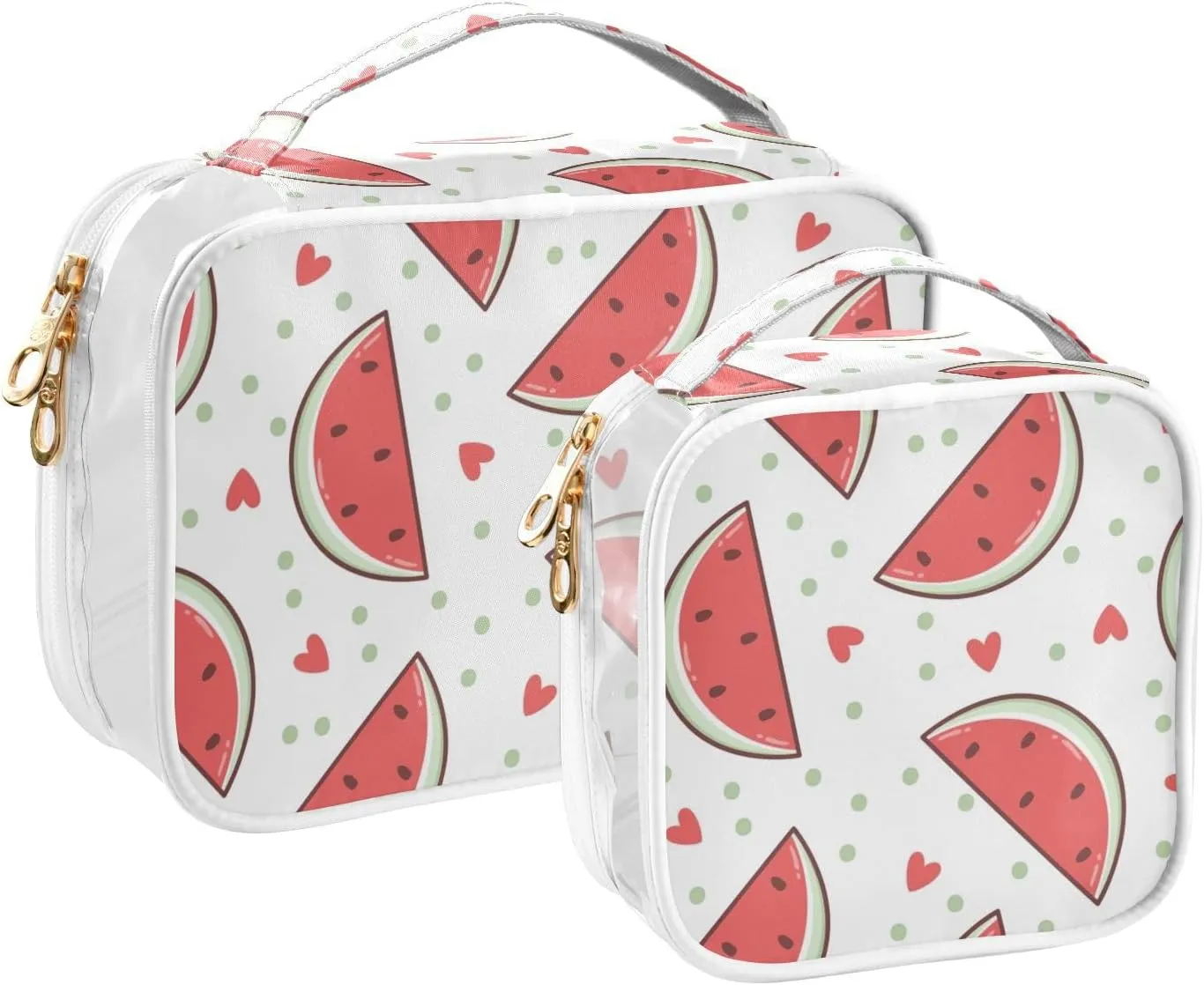 2 Pack Toiletry Bag Clear Toiletry Bags Fit Carry-on Travel Essential Clear Travel Bags for Toiletries Cantaloupe