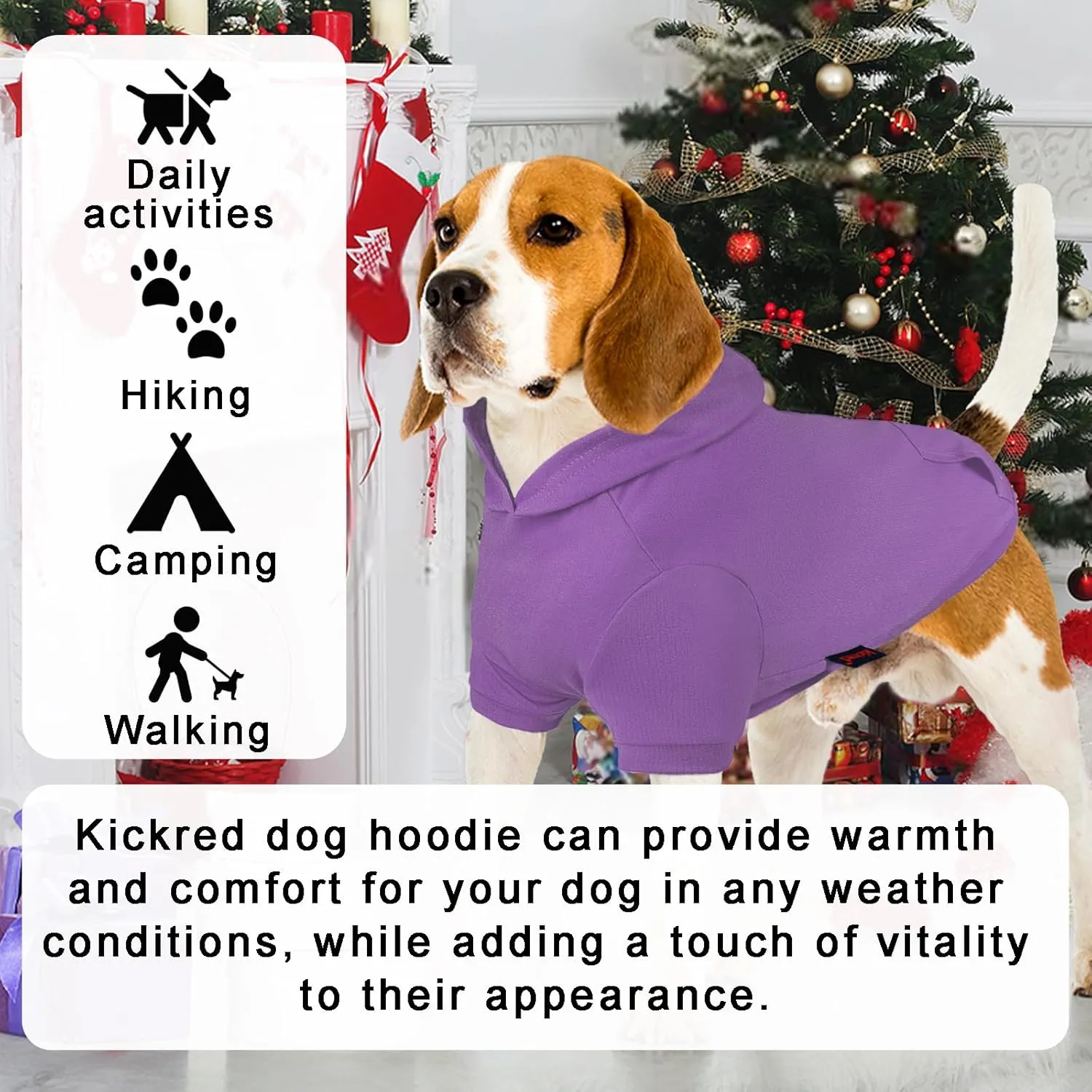 2 Pieces Basic Cotton Dog Hoodie Sweater, Soft Pet Clothes Dog Sweatshirts, Dog Outfit Coat Pullover with Pocket and Leash Hole for Small Medium Large Dogs Dark Grey & Purple/Sleeved(XX-Large)