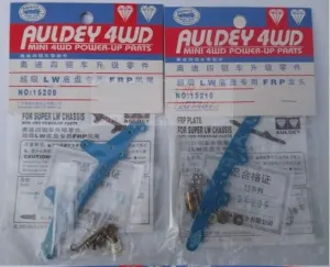 2 Sets(4 Bags) Super LW Chassis FRP 15208 15210 Front/Rear Bumper for Mini 4WD Car Model Power-up Parts - (Color: Blue(2xfront 2xrear))