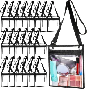 20 Pcs Clear Bag Stadium Approved PVC Clear Crossbody Concert Bag for Gym Travel Beach Swimming