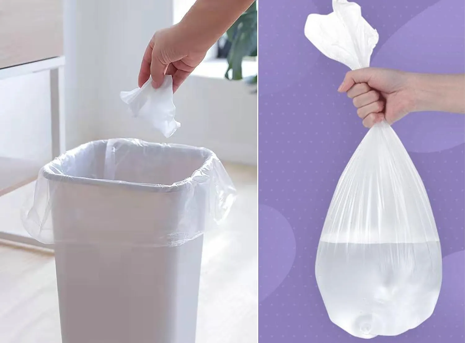 200 Count Clear 4 Gallon Garbage Bags - Strong, Leakage-Free, Unscented Thick for Bathroom, Office, Kitchen Waste Basket & Small Trash Can