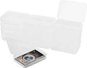 24 PCS Clear Plastic Playing Card Boxes, Snap Closed Card Deck Case, Empty Clear Poker Holder, Gaming Cards Storage Organizer, Trading Card Box, Transparent Plastic Box for Bank Business Cards