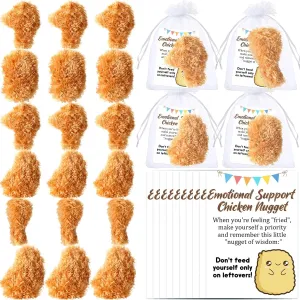 24 Sets Emotional Nuggets and Cards Organza Bags, Positive Plush Nuggets Gifts Emotion Stuffed Plushies Anxiety Stress Plush Gifts for Students Employees Adults