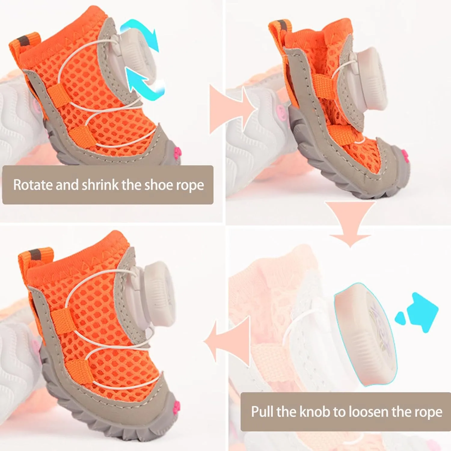2pack Small Dog Shoes with Soft Soles Comfortable Protective Dog Footwear for Small Media Large Pet