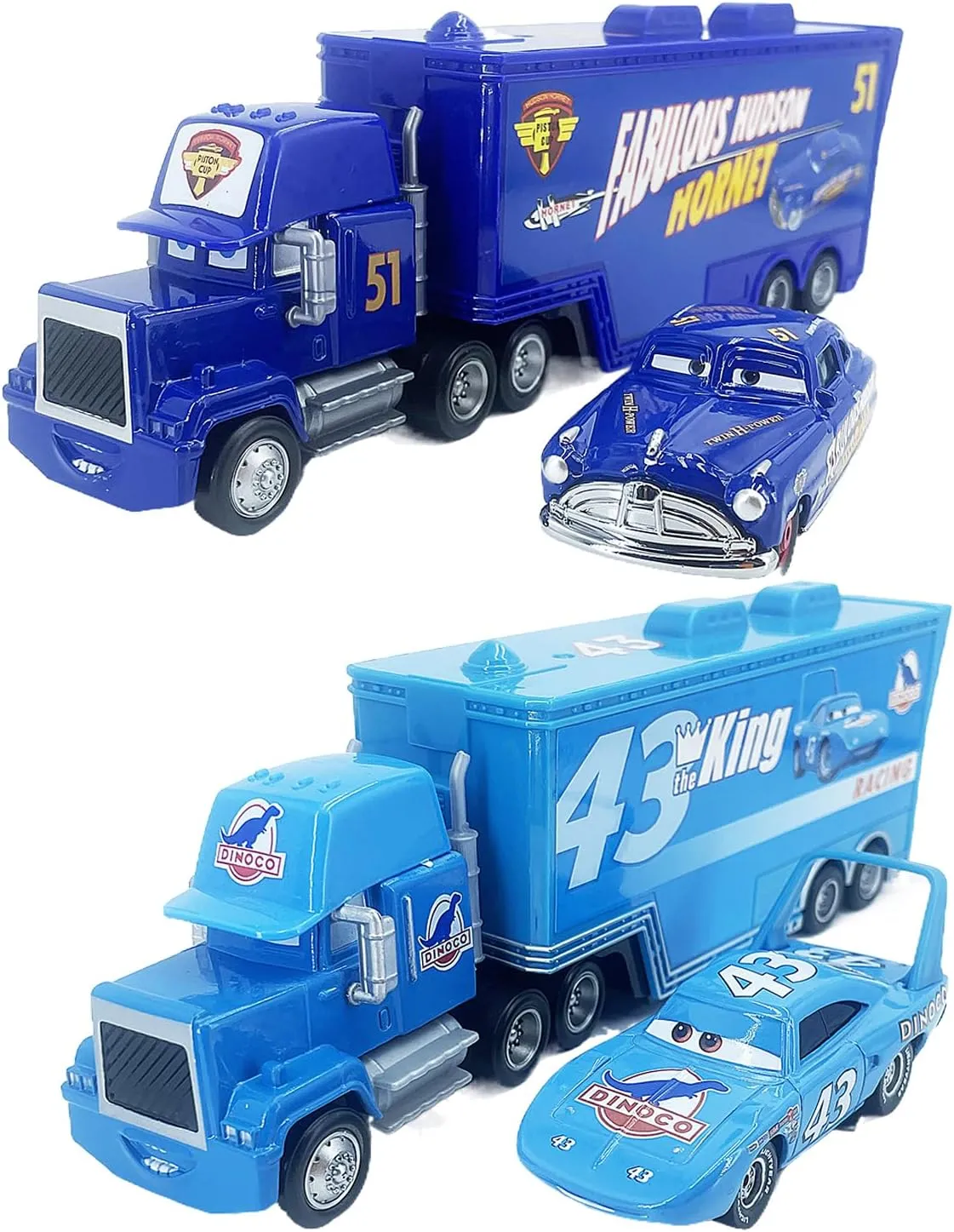 2PCS Metal Vehicles 1:55 Diecast Model Mini Car and Truck Set, Compact Portable & Collectible Car Toys for 3  Years Kids Boys Girl Birthday Gift