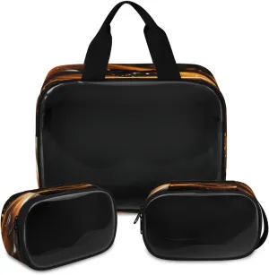 3 PCS Travel Makeup Bag Set Abstract Water Droplets Translucent Cosmetic Bags Portable Toiletry Bag for Women Makeup & Skincare Storage for Travel & Daily Use