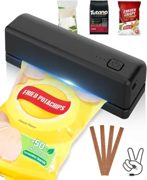3000mAh Rechargeable Mini Food Sealer – Safe, Portable Snack & Bag Sealer for Chips, Freshness & Storage, Perfect for Home, Travel, and Outdoor Adventures