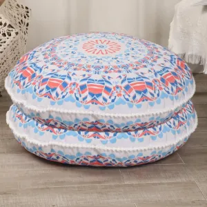 32 inches Floor Cushions for Adults, 2 Pack Round Large Thick Floor Pillow, Memory Foam Cushion for Sitting, Aqua
