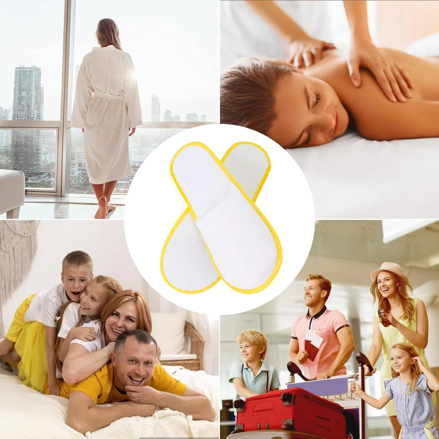 32 Pairs Disposable Slippers Non-Slip Closed Top Unisex Spa Slippers for Hotel Travel Home Guest Massage Supplies, 2 Sizes