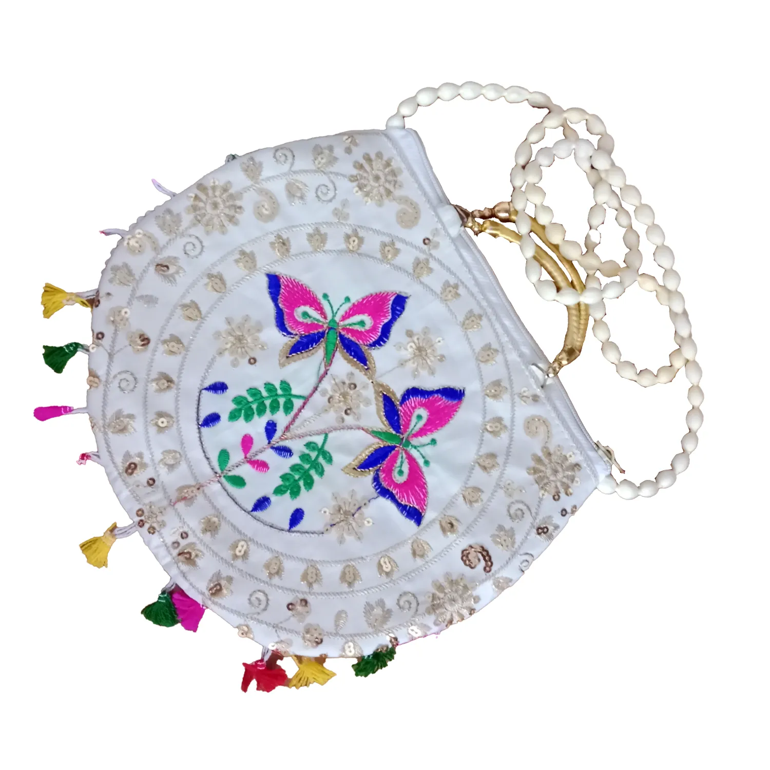 3895 11inch Hand Crafted Embroidered Shoulder Bag with handle, Traditional Bag, Gifting, Women beautiful Shoulder bags, Handbag for girls, Stylish bag