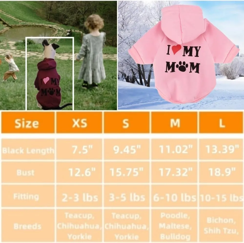 3Pcs Dog Hoodie for Small Dogs Outfits Sweatshirts Boy Puppy Clothes Tiny Yorkie Jacket Cats Extra Small Poodle Sweater S
