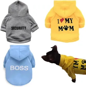 3Pcs Dog Hoodie for Small Dogs Outfits Sweatshirts Boy Puppy Clothes Tiny Yorkie Jacket Cats Extra Small Poodle Sweater S