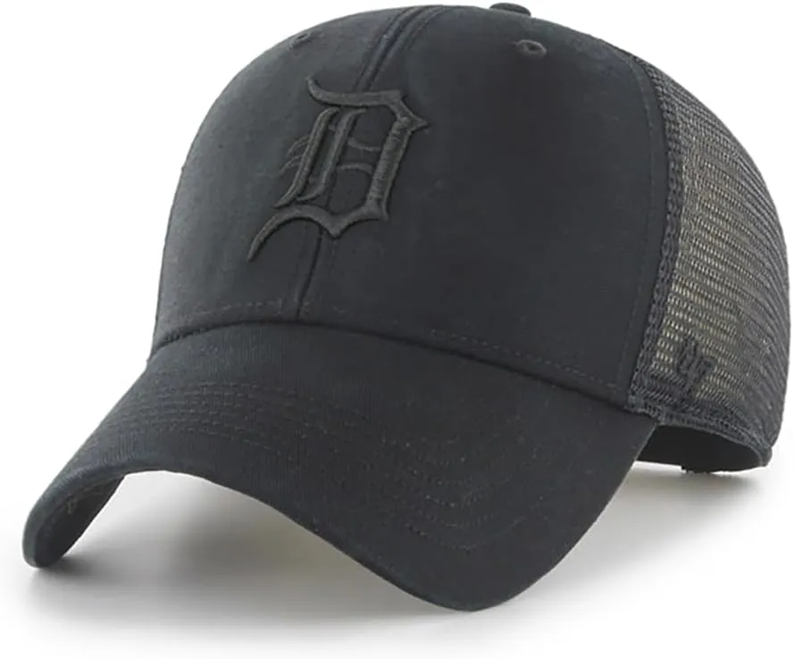 47 Brand MLB Unisex Black Team Logo Flagship MVP Mesh Trucker Adjustable Snapback Baseball Cap Adult One Size Fits All