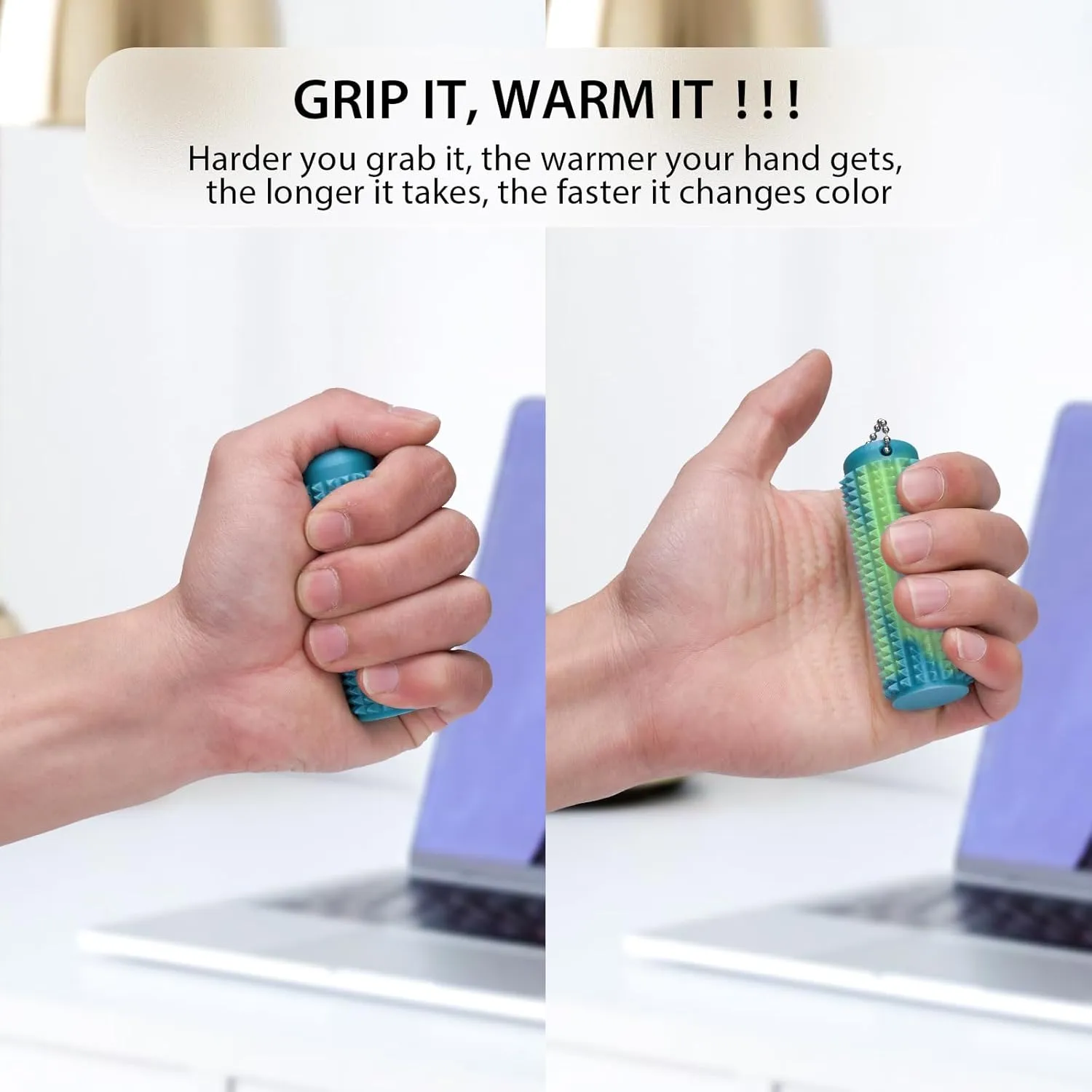 4PCS Little Ouchies Fidget Keychain for Adults,Spiky Grippie Stim Sensory Toy | Pain Relief & Anxiety Stress Relief |Tactile Fidget for ADHD,Focus & Venting | Color-Changing (30°C) & Glow in Dark