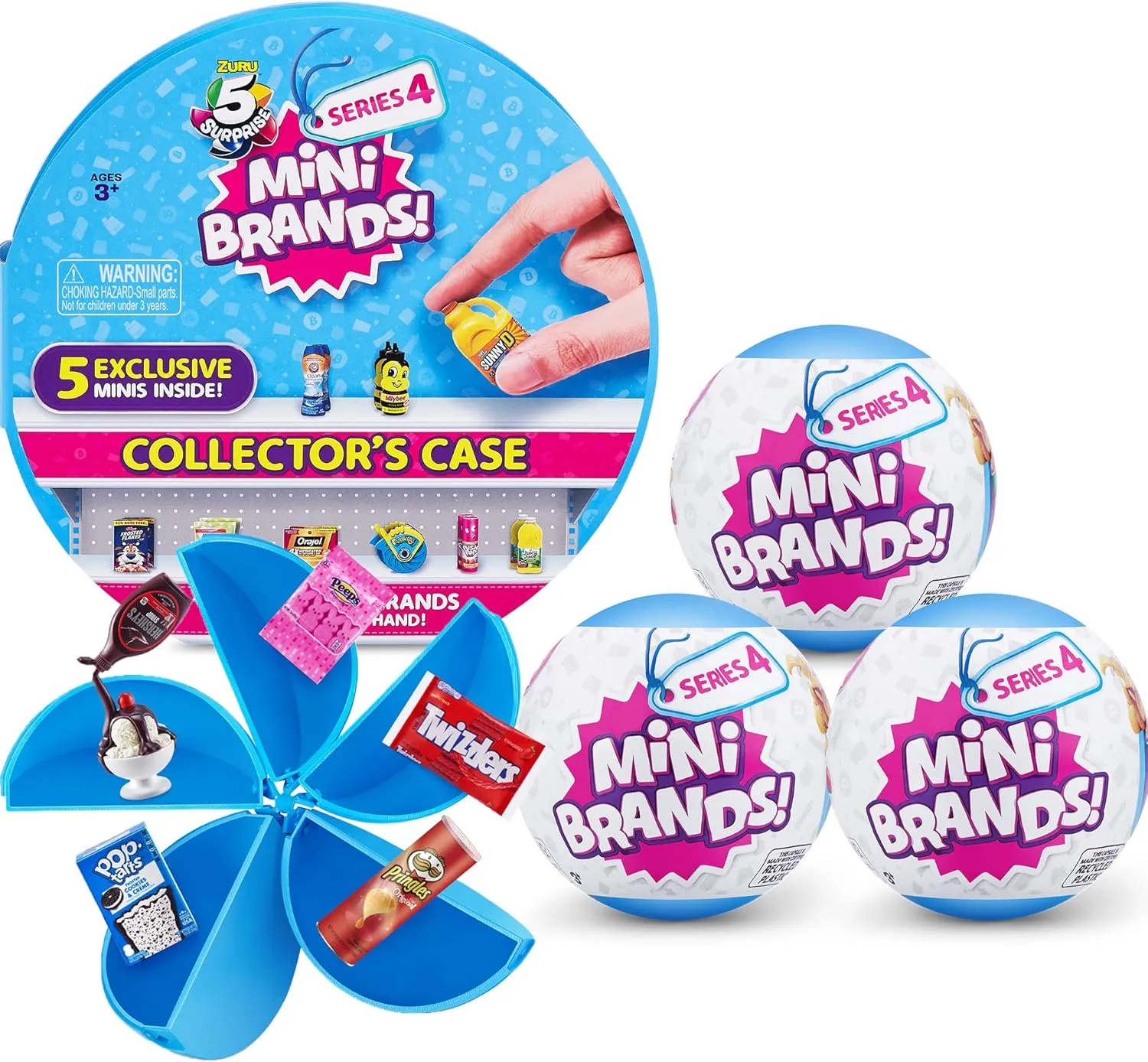 5 Surprise Mini Brands Collector's Kit by ZURU - Kids Toy, Great Includes Real Miniature Collectibles, 3 Mystery Capsules   1 Case, (Amazon Exclusive)