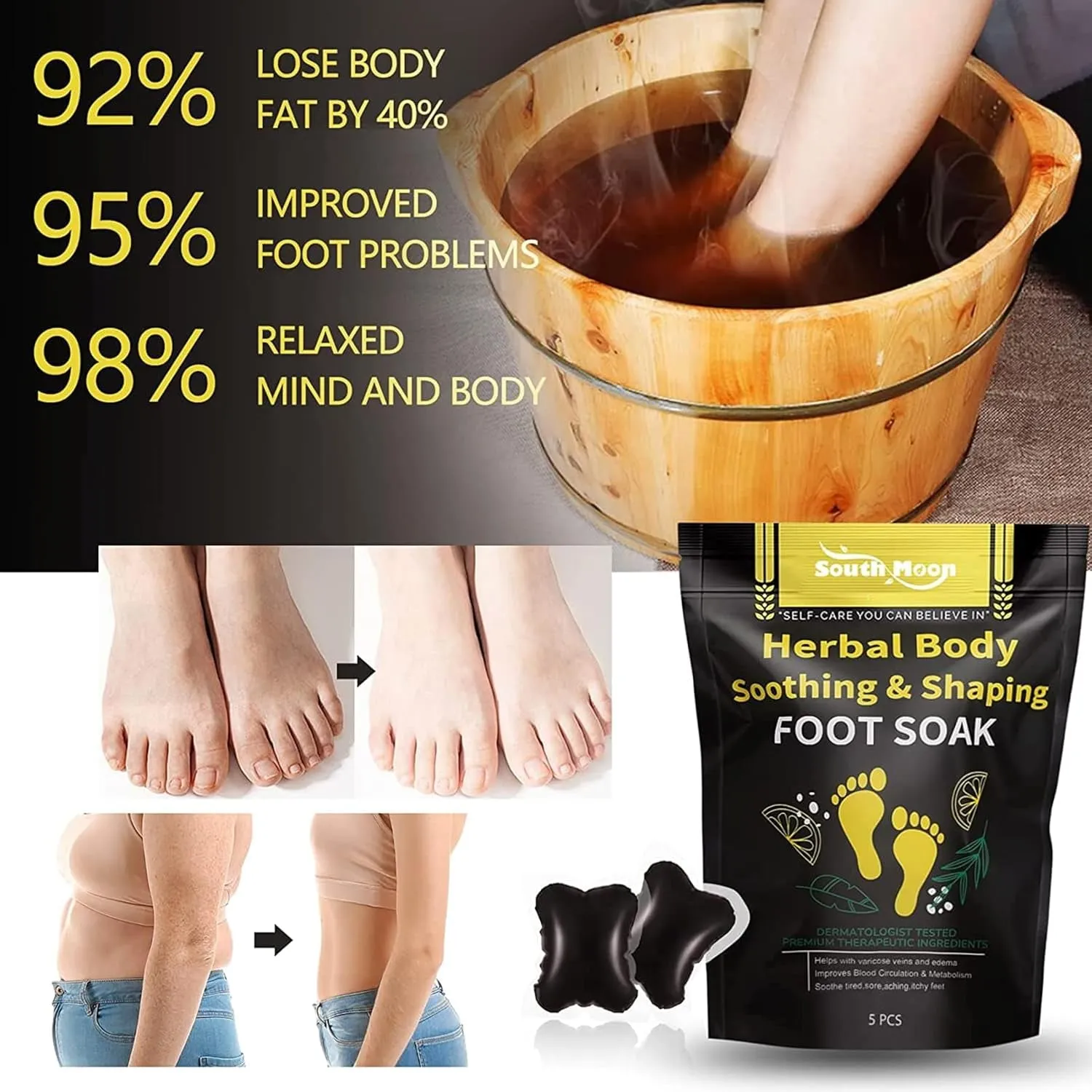 50Pcs Herbal Detox Cleansing Foot Soak Beads, Herbal Detox and Shaping Foot Soak Beads Body Detox Foot Soak Natural Herbal Foot Massage Beads, Relaxing and Soothing Experience for Men and Women