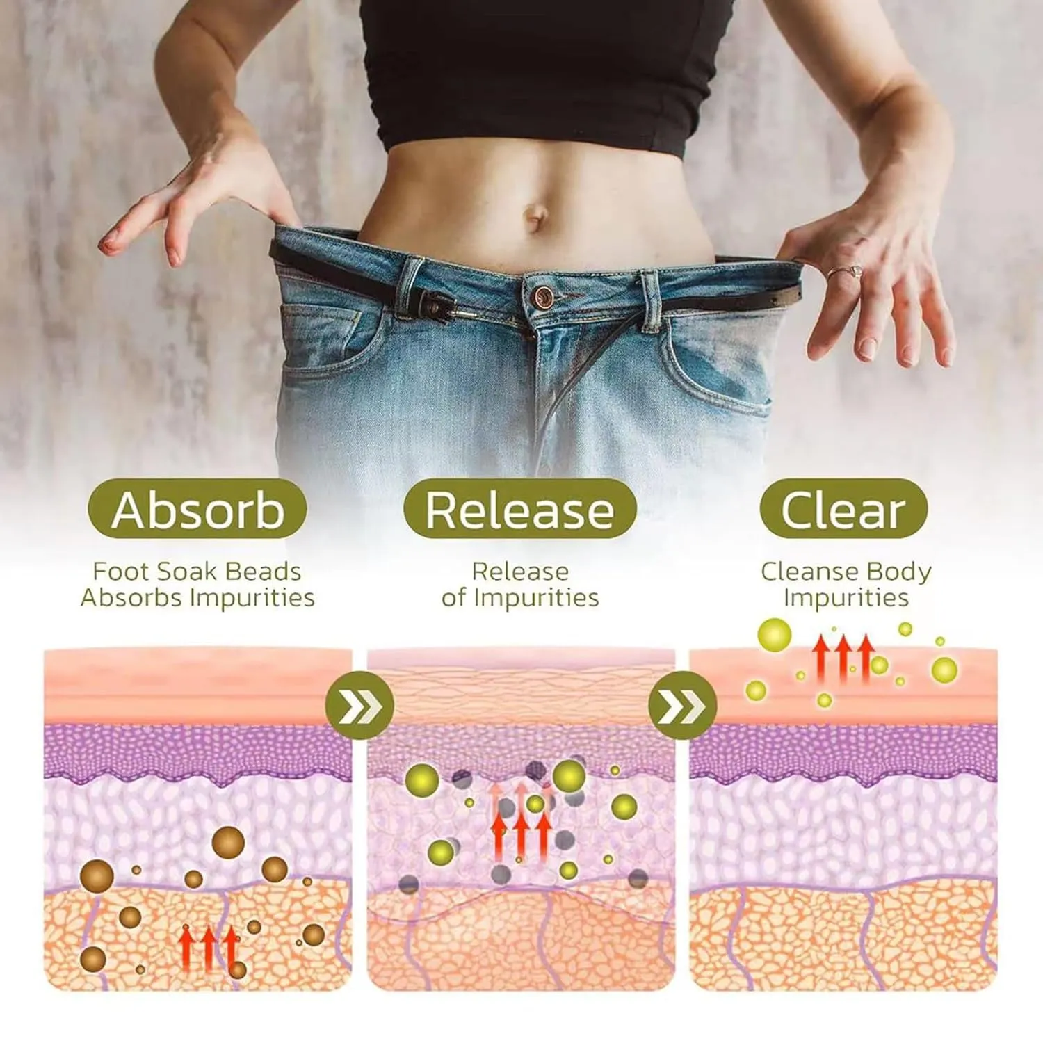 50Pcs Herbal Detox Cleansing Foot Soak Beads, Herbal Detox and Shaping Foot Soak Beads Body Detox Foot Soak Natural Herbal Foot Massage Beads, Relaxing and Soothing Experience for Men and Women