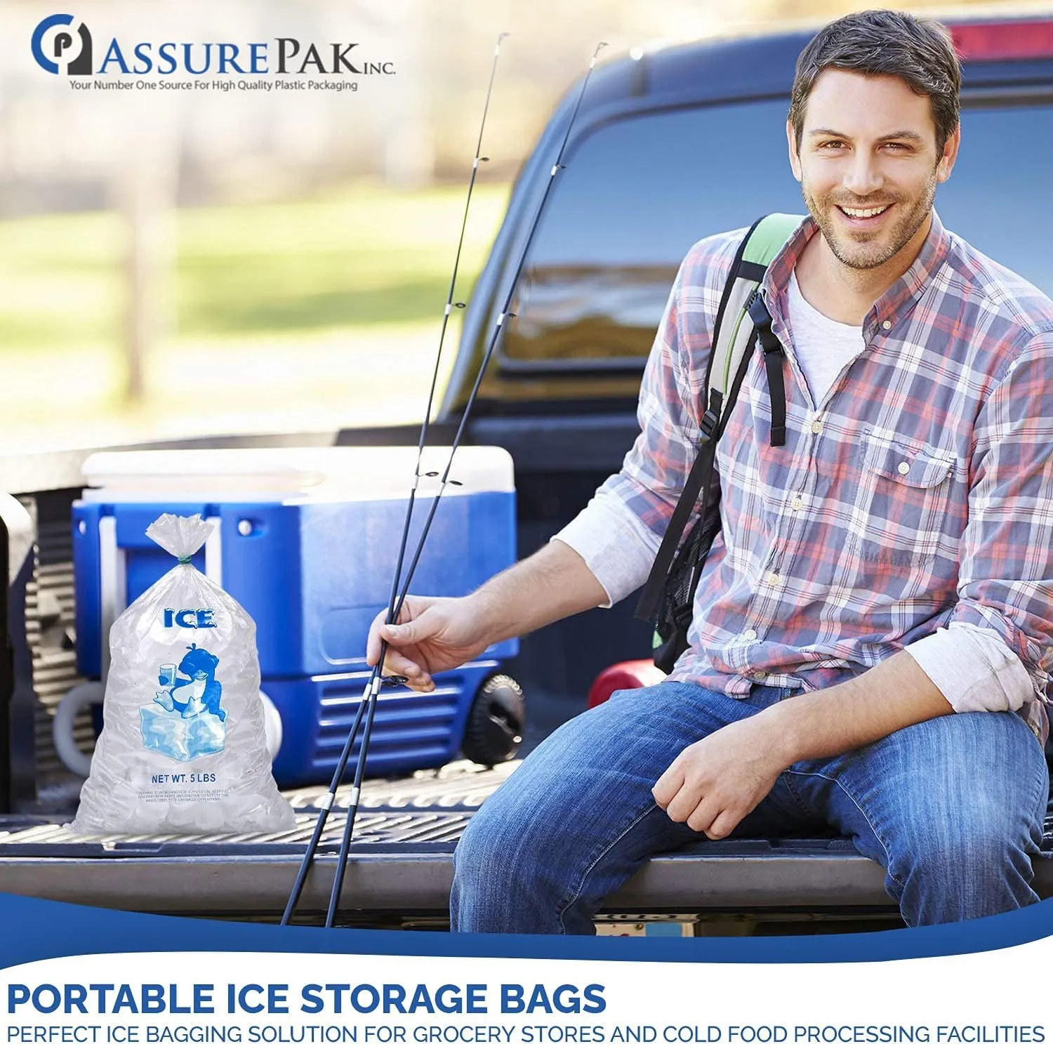 5LB Clear Plastic Ice Bags - 1000 Reusable Bags per case - 9"x18" Size - 1.25 mil thickness - Convenient Bulk Pack for Ice Storage and More