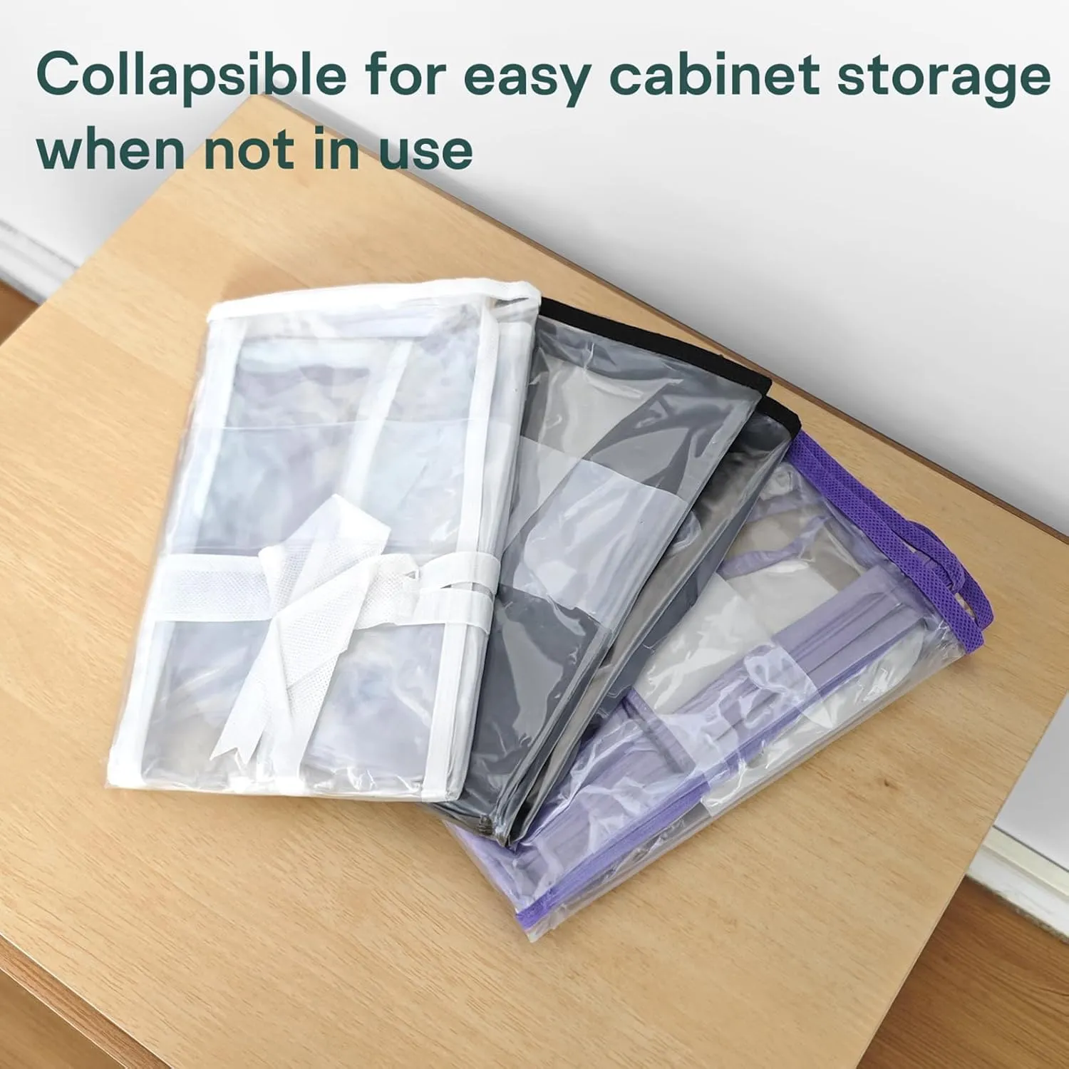 5PACK Clear Zippered Storage Bag for Clothes, 22L Clear Storage Bags, and Blanket Storage Bags for Bedding, Blankets, Comforters, Clothing, Books, DVD & CD (White)