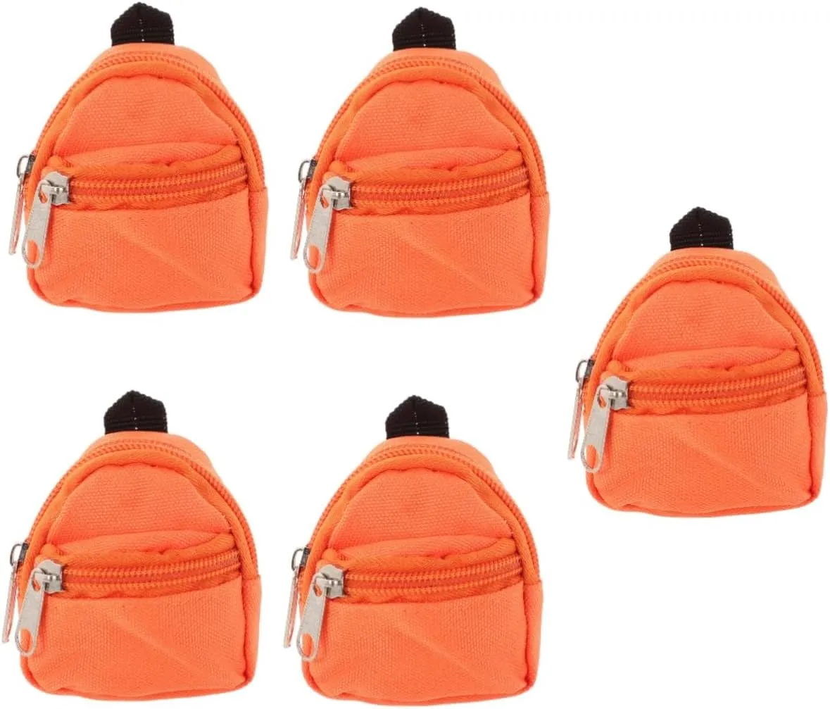 5pcs Miniature Doll Backpack Ornament for Home Decor Cute Mini House Accessory Decorative Cloth Dollhouse Bag for Boys and Girls Play and Miniature Display