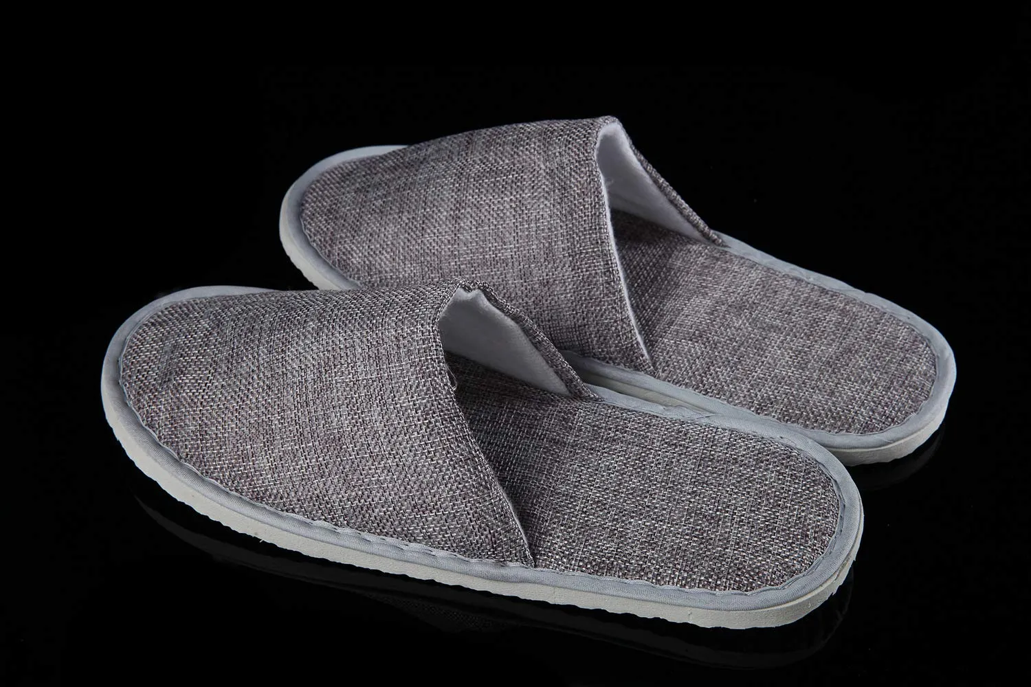 6 Pair of Spa Slippers,Linen Casual Slippers, Closed Toe Spa Slippers for Men and Women,Non-Slip Slippers for Hotel, Home, Guest Use (3 pairs yellow   3 pairs gray)