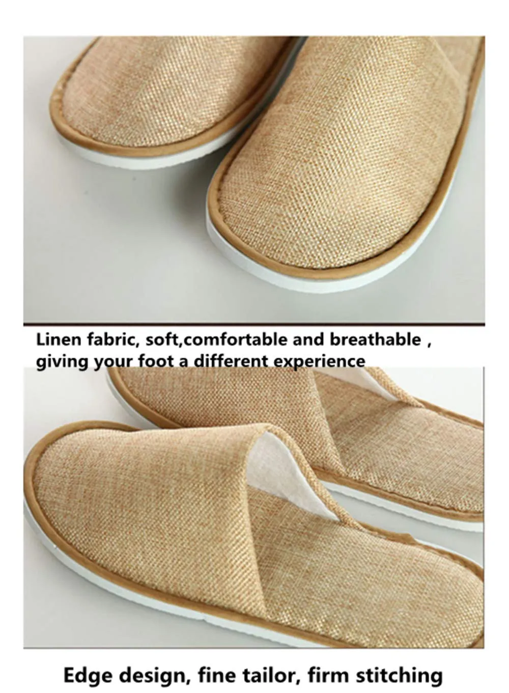 6 Pair of Spa Slippers,Linen Casual Slippers, Closed Toe Spa Slippers for Men and Women,Non-Slip Slippers for Hotel, Home, Guest Use (3 pairs yellow   3 pairs gray)