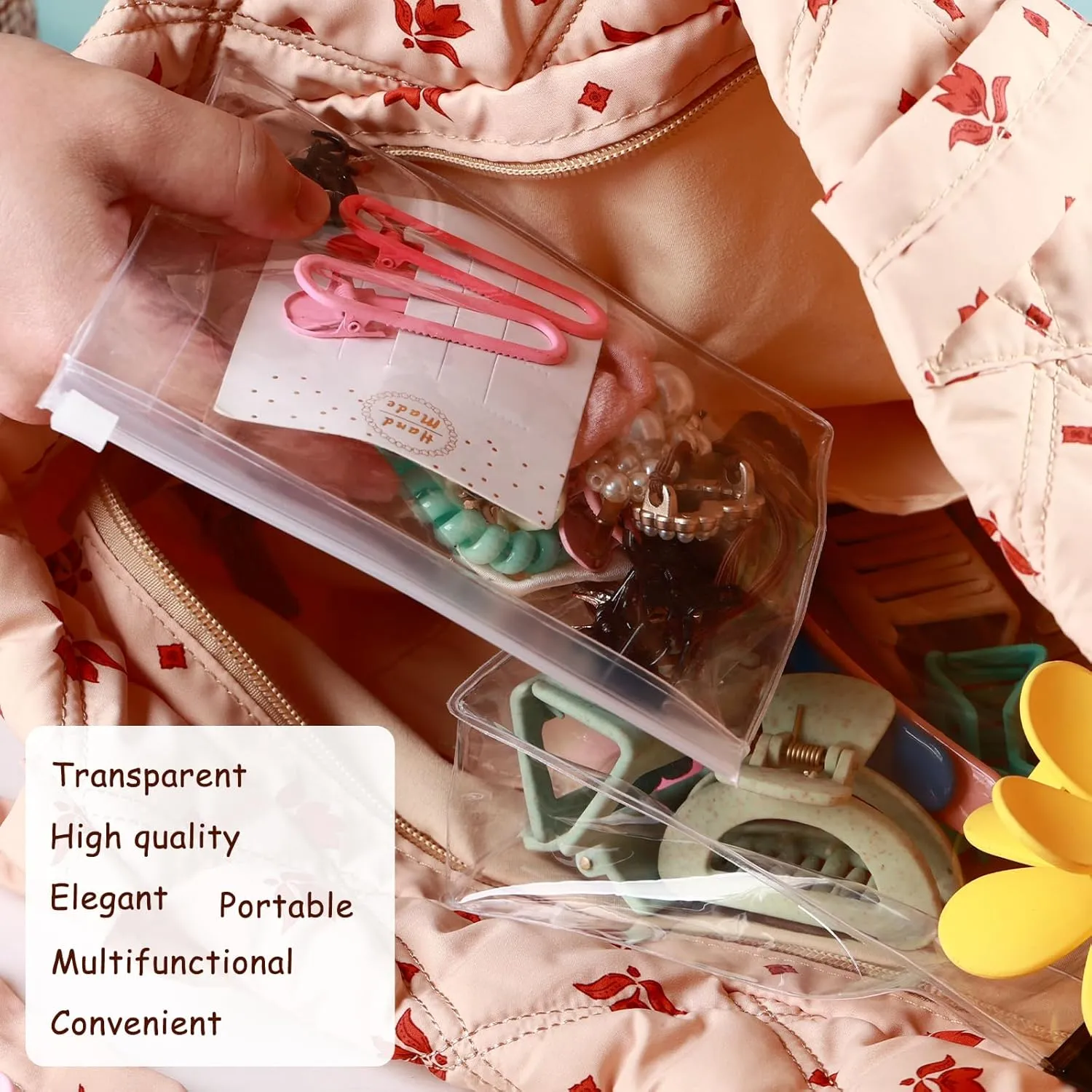 60 Pack Mini Clear Makeup Bags with Zipper Small Waterproof Travel Toiletry Cosmetic Bag EVA Plastic Clear Pouches for Organizing Transparent Makeup Organizers and Storage Bulk, 7.9 x 6.2 x 2 in