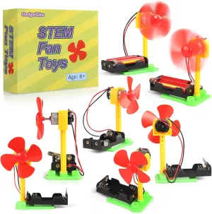 7 Bulk STEM Kits Science Toys for Kids 8-12, Classroom Simple Circuit Kit Experiment Activities STEM Toys Crafts Goodie Bag Stuffers, Build Electric Fan Making Electricity Boys School Summer Project