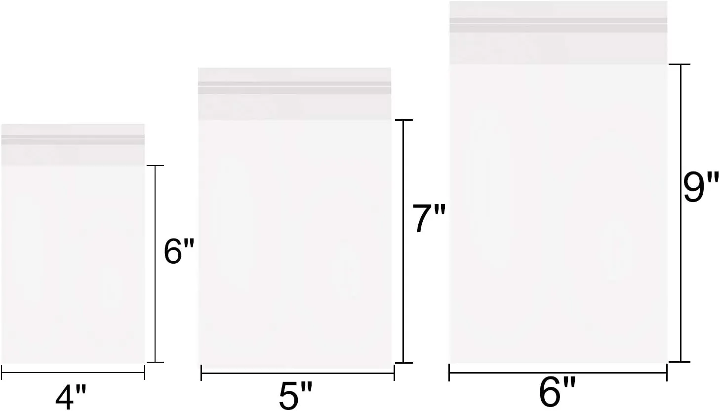 800 PCS Clear Re-sealable Cello/Cellophane Bags 3 Sizes with 4×6, 5×7, 6×9 Inch Good for Bakery, Snacks, Candle, Soap, Cookie, Jewelry, Cards